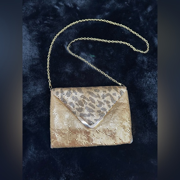 Vintage Gold Mesh Purse with Leopard Print Detail - Picture 3 of 12